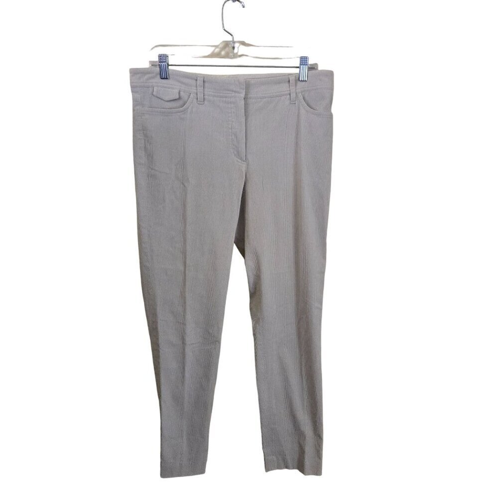 Gunex Leela Made In Italy Winter White Corduroy Straight Leg Pants Size 10